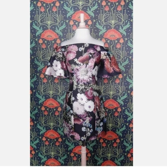 Keepsake The Label Stand Still Floral Off The Shoulder Dress